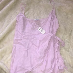 Express wrap around tie front tank top